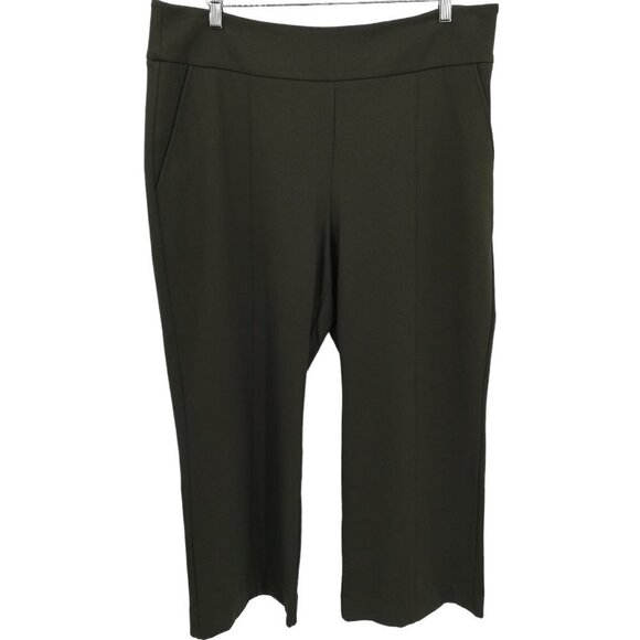 Cabi Academy Trousers Olive Green Side Zip High Waist Wide Leg Career Pockets - Picture 1 of 10